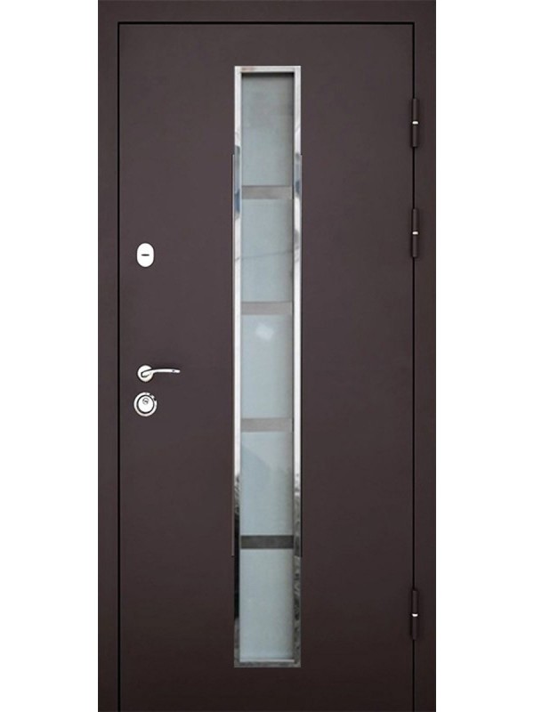 Двері вхідні Artiz СТ-101 (RAL 8019) RAL 8019/дуб бронзовий