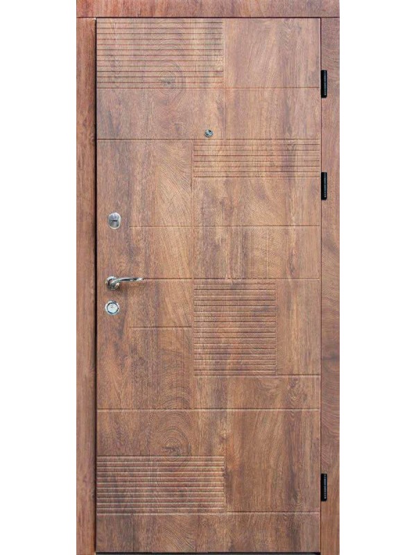 Двері вхідні Artiz ПЛ-18 спіл дерева коньячний/дуб крафт білий