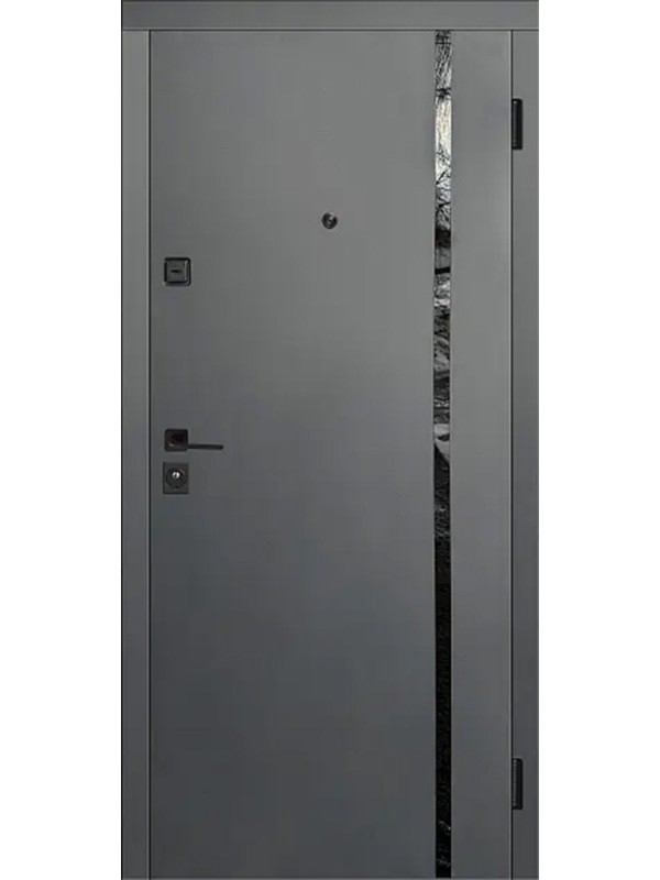 Двері вхідні Artiz Еко-16/17 антрацит/біла шагрень антрацит/біла шагрень