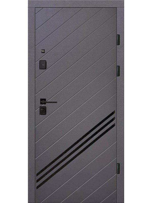 Двері вхідні Artiz КС-25 антрацит/шагрень біла