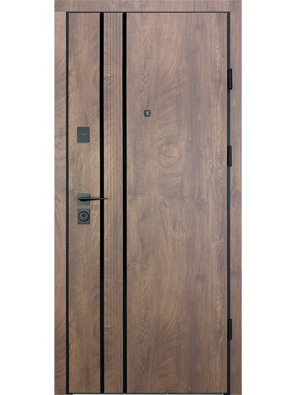 Двері вхідні City Max 2 спил дерева коньячний/спил дерева медовий