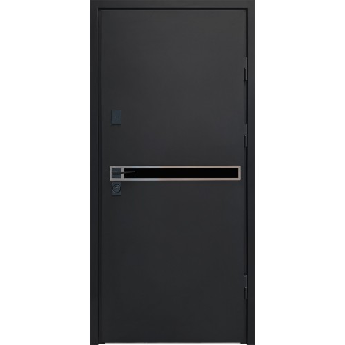 Двері вхідні City Pro 1 RAL 9005 муар/білий супермат