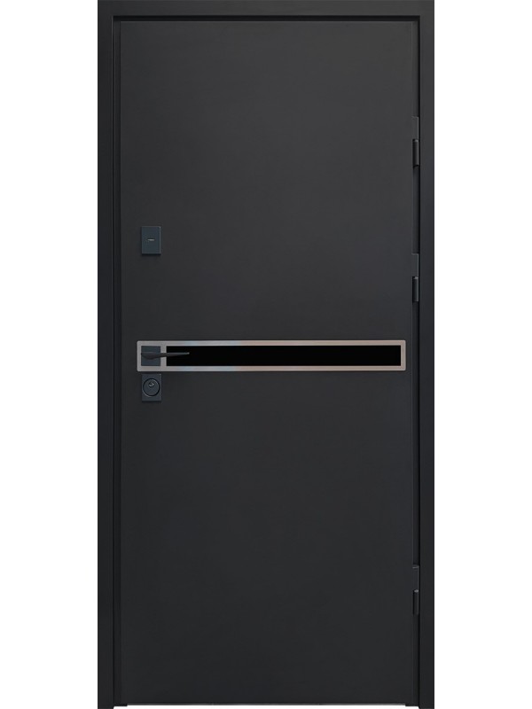 Двері вхідні City Pro 1 RAL 9005 муар/білий супермат