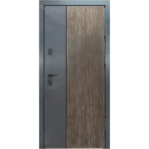 Двері вхідні City Lux 1 лампре дуб вулканічний + антрацит/ПВХ-05