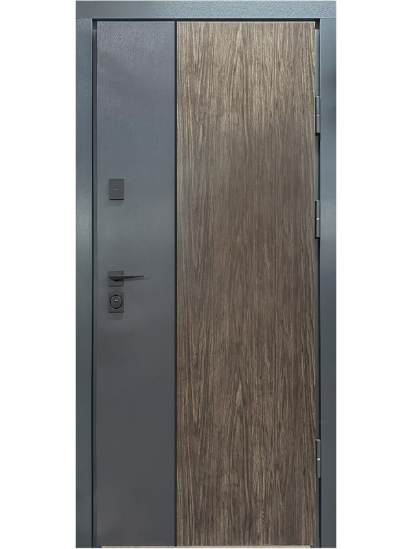 Двері вхідні City Lux 1 лампре дуб вулканічний + антрацит/ПВХ-05