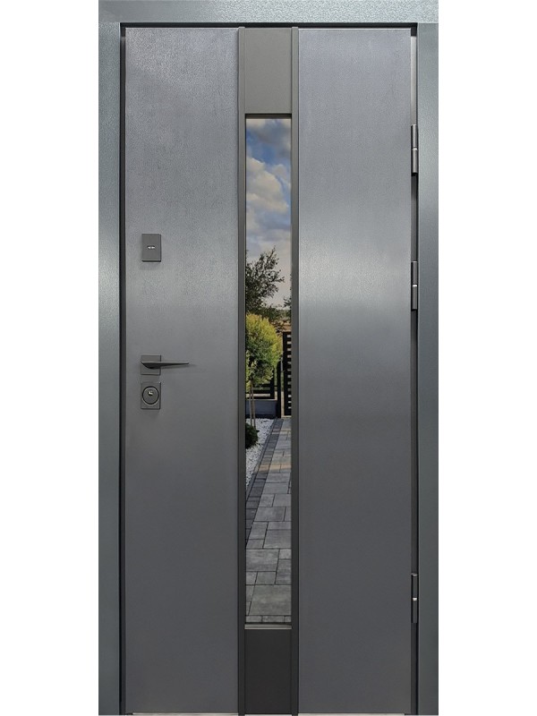 Двері вхідні City Lux 2 лампра антрацит/сосна прованс