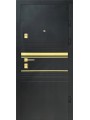 Двері вхідні Artiz БТ-41 чорна шагрень/кружево біле