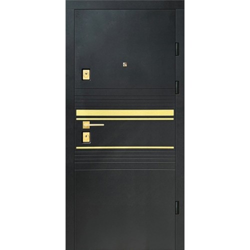 Двері вхідні Artiz БТ-41 чорна шагрень/кружево біле