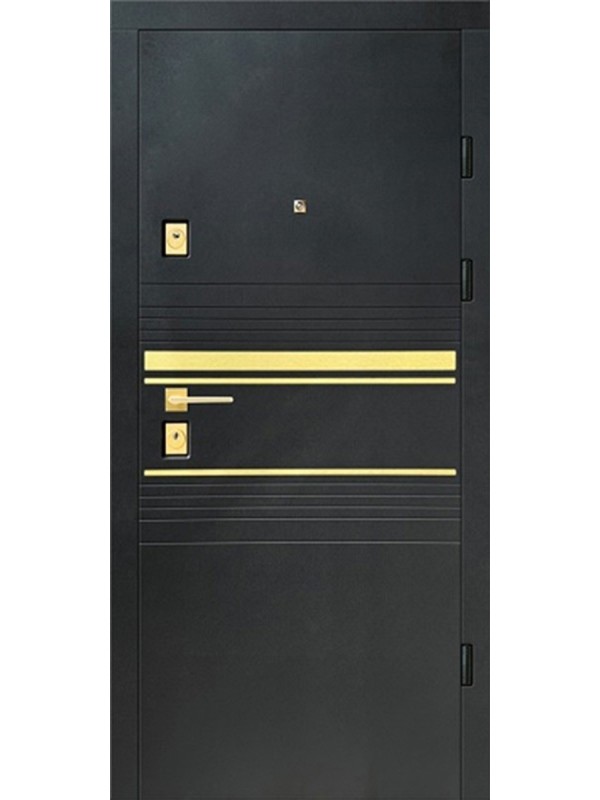 Двері вхідні Artiz БТ-41 чорна шагрень/кружево біле